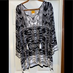 Black and white blouse